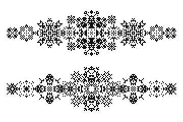 Beading chevron design. Border in american indian style. Embroidery dotted schemes. Ethnic navajo stripes. Textile geo prints.