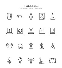 Funeral icon set