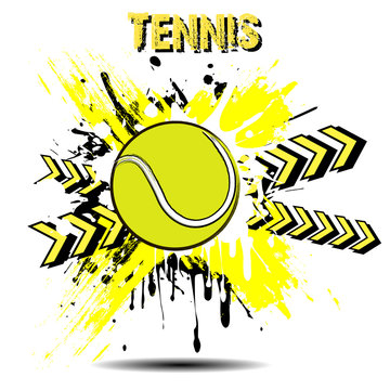 Background abstract tennis ball from blots