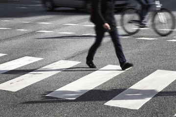 Asphalt road surface and crossroads