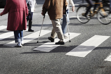 Asphalt road surface and crossroads