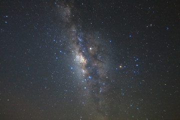 Milky way galaxy with stars and space dust in the universe, Long exposure photograph, with grain.