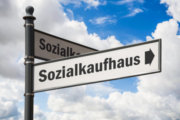 Fototapeta premium Schild 197 - Sozialkaufhaus