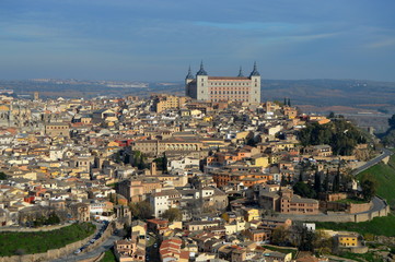Fototapeta premium View to Toledo, Spain.Alcazar de Toledo.
