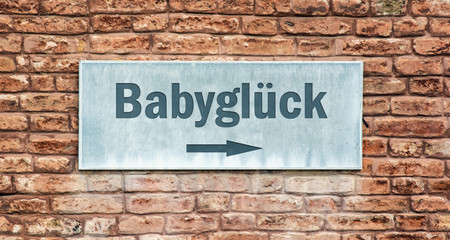 Fototapeta premium Schild 225 - Babyglück