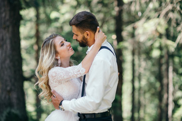 A beautiful couple of brides walking outside