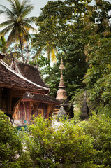 Obraz premium Ancient pagoda of Wat Xieng thong, Luang Prabang, Laos