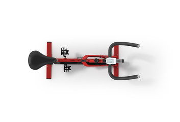 Sports bikes home from above red 3d render on white background