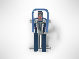 Fototapeta premium Sports trainers for foot stepper blue from above 3D render on gray background