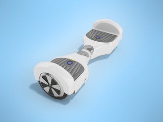 Gyroboard white from the back perspective 3d render on a blue background