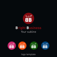 Creative abstract logo design template for a 360 degrees company. Logo set, vector illustration.