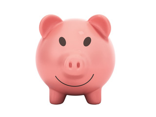 Money Piggy Bank 3d render on white background no shadow