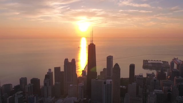 Aerial Illinois Chicago July 2017 Sunrise 4K Inspire 2