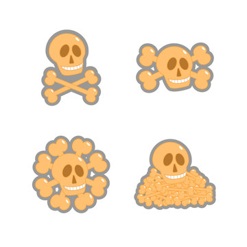 The skull and crossbones. Icon. sticker. Emblem.