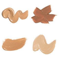 foundation swatches on white