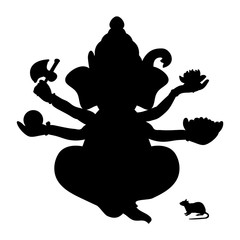 Genesha silhouette traditional religion spirituality