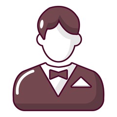 Croupier icon, cartoon style