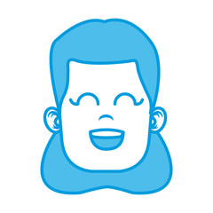 Cute girl face icon vector illustration graphic design