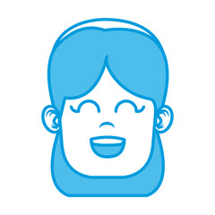 Cute girl face icon vector illustration graphic design
