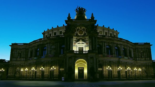 Semperoper, opera house of the Saechsische Staatsoper Dresden (Saxon State Opera), concert hall, Dresden. Saxony, Germany., Jul 2017