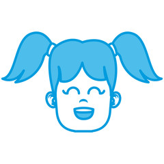 Cute girl face icon vector illustration graphic design