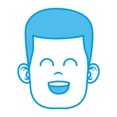 Funny boy face icon vector illustration graphic design