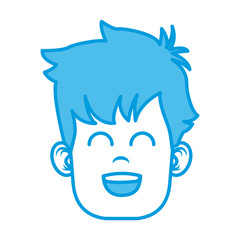 Funny boy face icon vector illustration graphic design