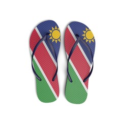 Namibia flag flip flop sandals on a white background. 3D Rendering