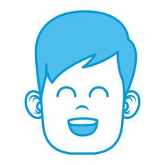 Funny boy face icon vector illustration graphic design