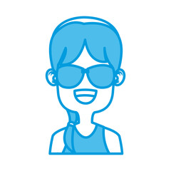 Girl with sunglasses icon vector illustration graphic design