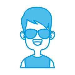 Boy with sunglasses cartoon icon vector illustration graphic design