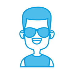 Boy with sunglasses cartoon icon vector illustration graphic design