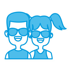 Cute kids friends cartoon icon vector illustration graphic design