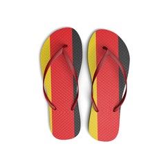 Germany flag flip flop sandals on a white background. 3D Rendering