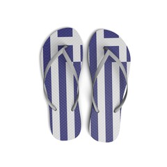 Greece flag flip flop sandals on a white background. 3D Rendering