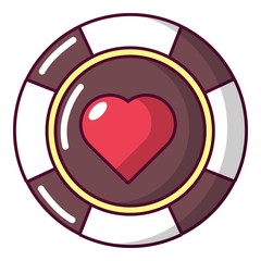 Casino chips icon, cartoon style