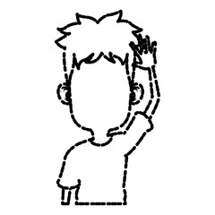 Cute and funny boy cartoon icon vector illustration graphic design