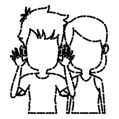 Cute kids friends cartoon icon vector illustration graphic design