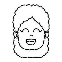 Cute girl face icon vector illustration graphic design