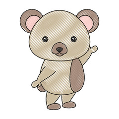 cute bear icon over white background vector illustration