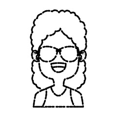 Girl with sunglasses icon vector illustration graphic design