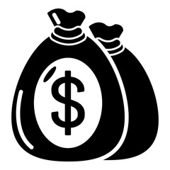 Money bag icon, simple black style