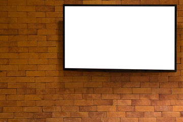 Billboard on a brick wall