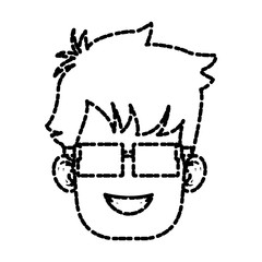 Boy with glasses cartoon icon vector illustration graphic