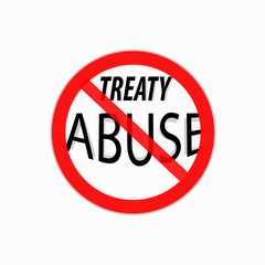 stop treaty abuse sign, concept related to tax evasion