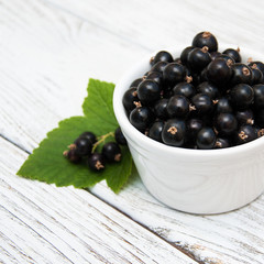 Bowl with blackcurrants
