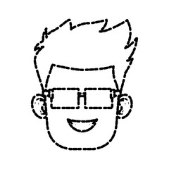Boy with glasses cartoon icon vector illustration graphic