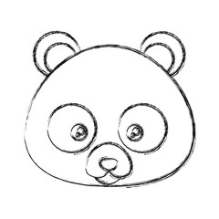 cute panda bear icon over white background vector illustration