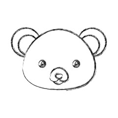 cute bear icon over white background vector illustration