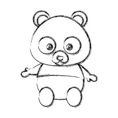cute panda bear icon over white background vector illustration